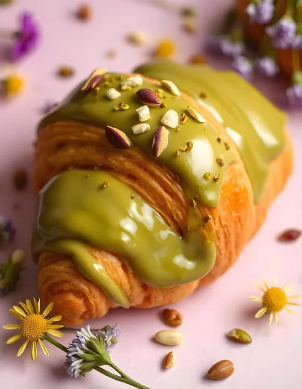 Pistachecroissant uit de patisserie